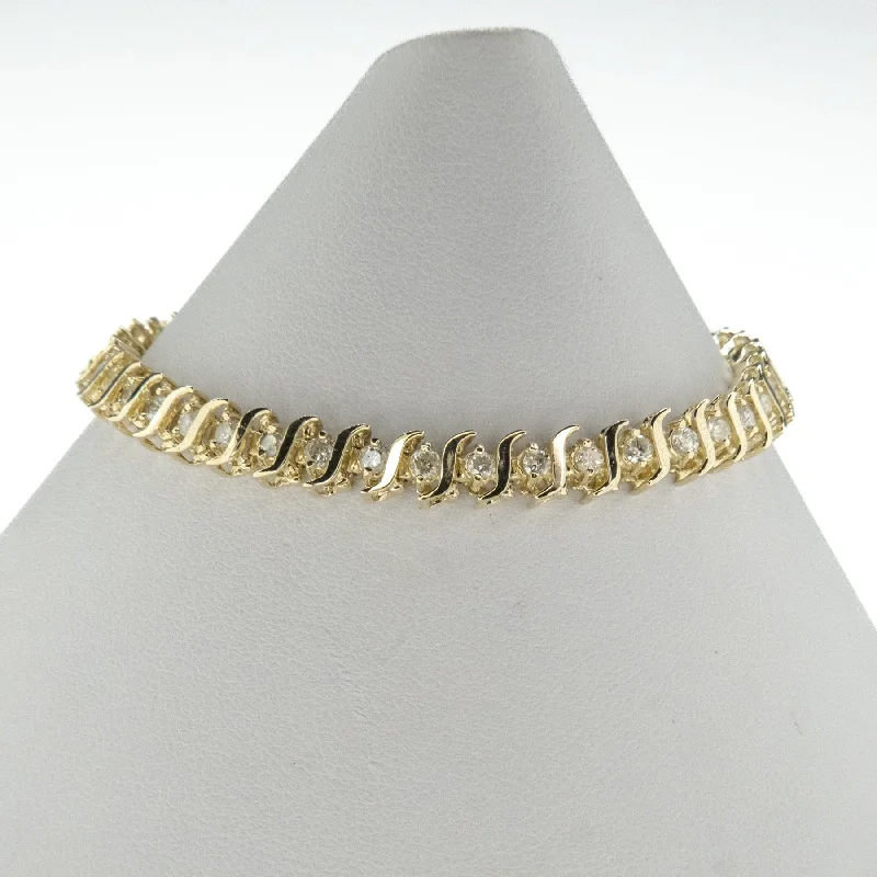 Onyx gem bangles-2.00ctw Multi Diamond 7" Tennis Bracelet in 14K Yeallow Gold