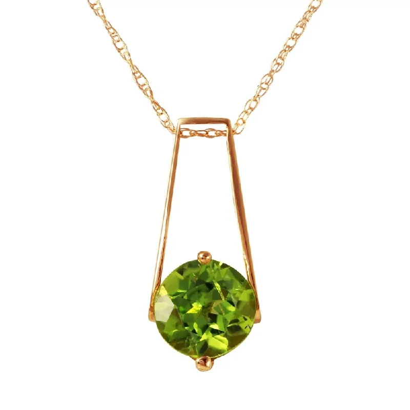 Eight-strand necklaces-1.45 Carat 14K Rose Gold Lullaby Peridot Necklace