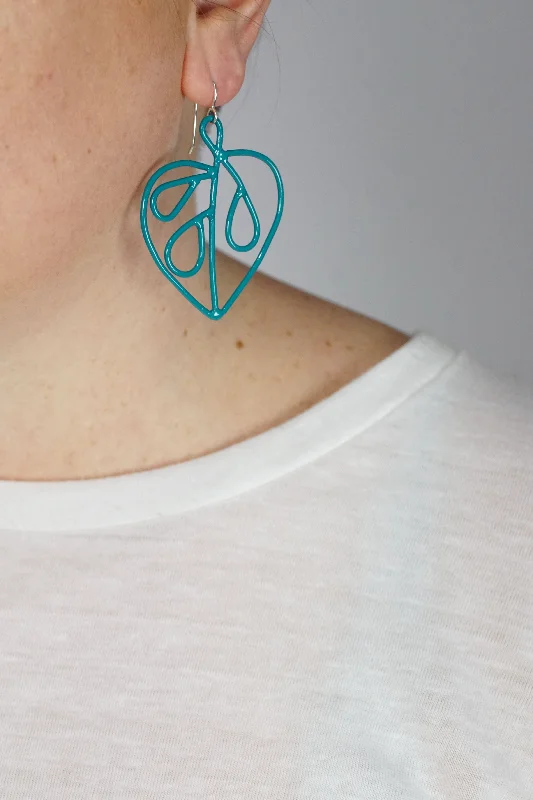 Wave motif earrings-Petite Ada Earrings 2 in Bold Teal