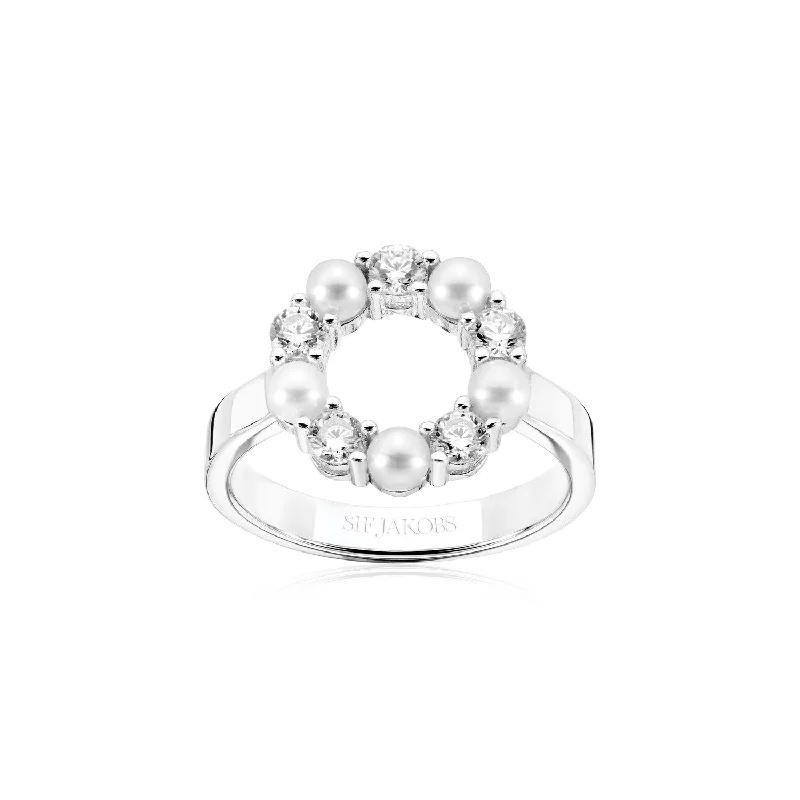 Retro deco rings-Ring Biella Perla