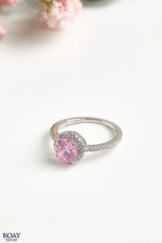 Tiered design rings-Zircon Ring (064-Rose)