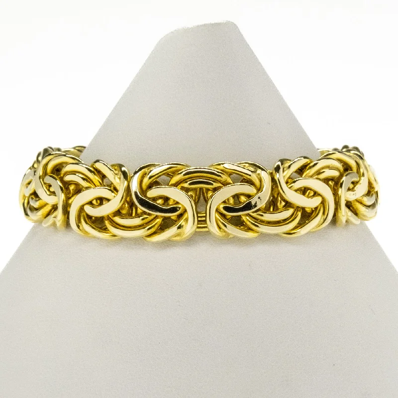 Bold druzy bangles-Byzantine Link Bracelet 8" in 14K Yellow Gold