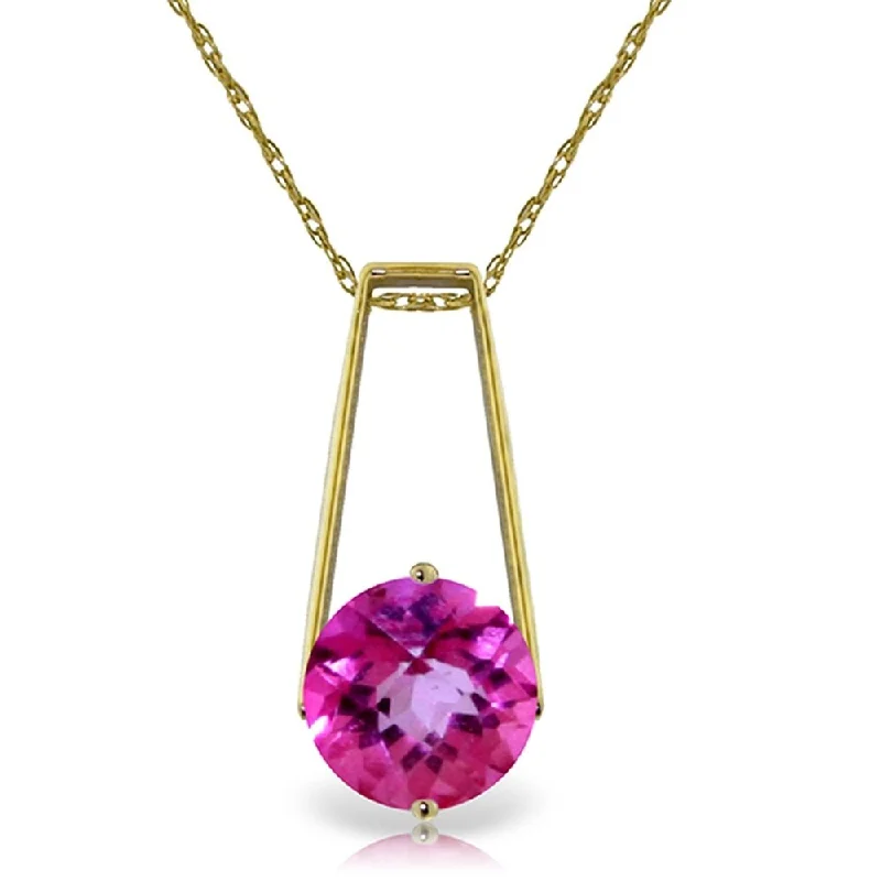 Petal design necklaces-1.45 Carat 14K Gold Sumptuous Moment Pink Topaz Necklace