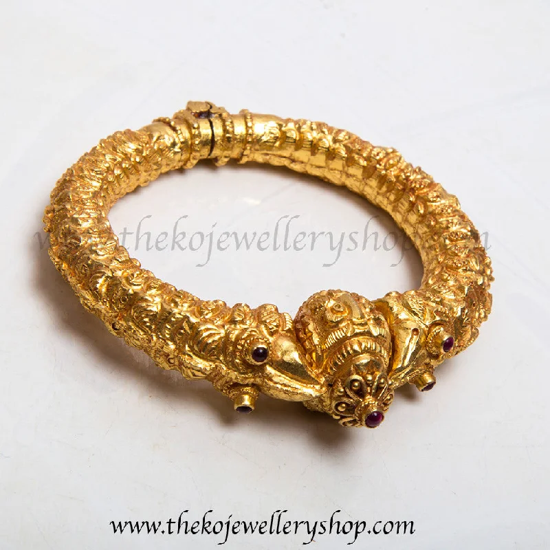 Pinch clasp bangles-The Silver Simha-Kada Bracelet (Size 2.2/2.4/2.6/2.8)