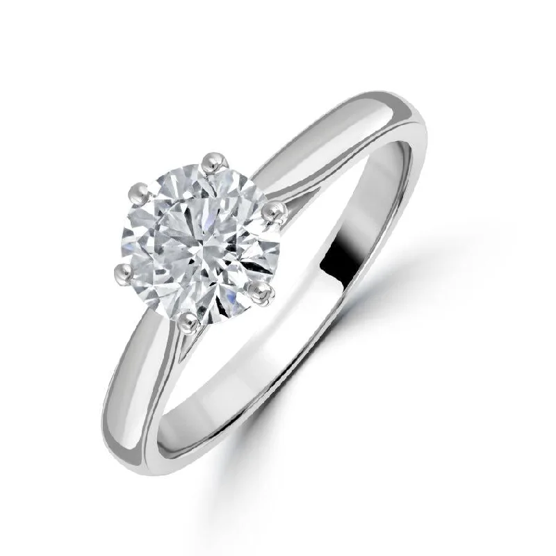 Sleek gem engagement rings-1.27ct Diamond Round Brilliant Cut Solitaire Platinum Ring