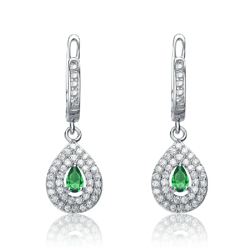 Silk fringe earrings-Charlène Green Classic Drop Earrings