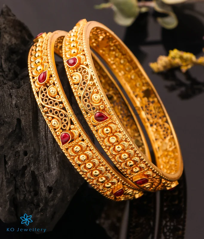 Vivid diamond bangles-The Dhruvika Silver Kemp Bangle (Size 2.2/2.4/2.6/2.8)