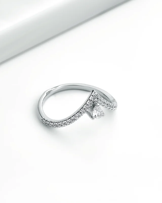 Tiny dot rings-Wave Zircon Ring (057-S)