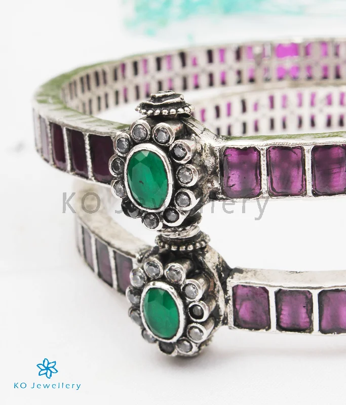 Cord edge bangles-The Padmavati Silver Kemp Bracelet(Oxidised/Size 2.2/2.4/2.6/2.8)