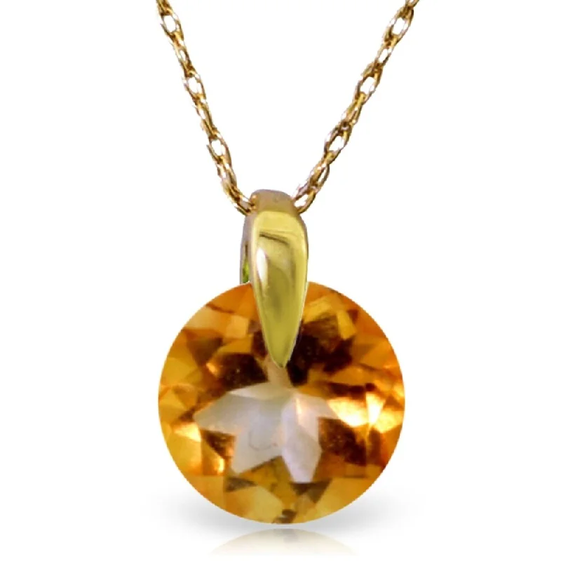 Swirl shape necklaces-0.8 Carat 14K Solid Gold Love Of My Life Citrine Necklace