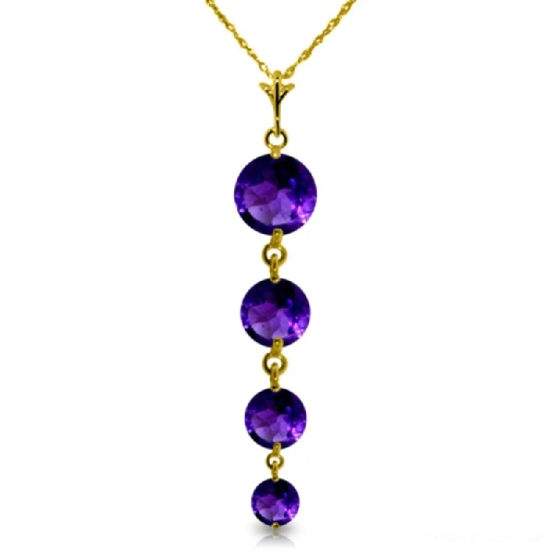 Spring clasp necklaces-3.9 Carat 14K Gold Salome's Dance Amethyst Necklace