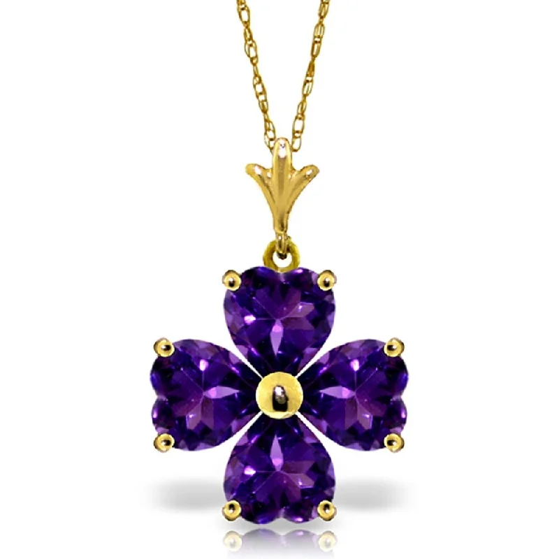 Zodiac charm necklaces-3.8 Carat 14K Gold Desdemonia Amethyst Necklace