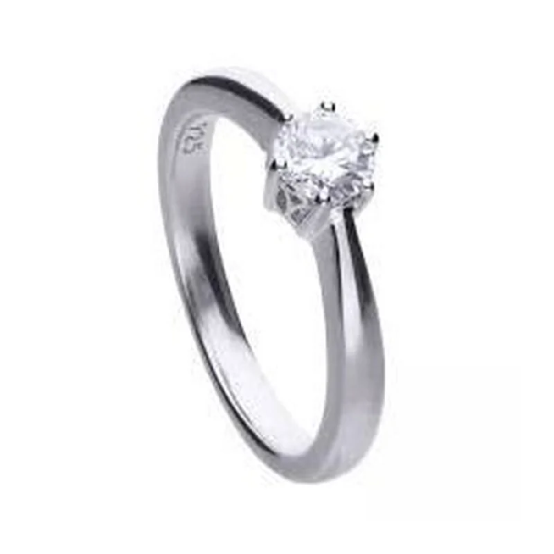 Luxe diamond engagement rings-Silver 6clw Sol