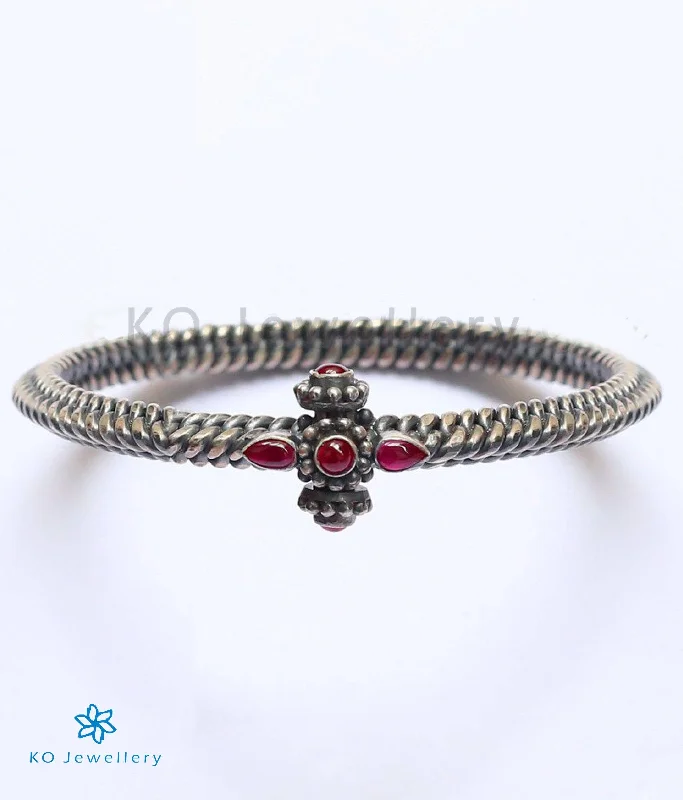 Bead charm bangles-The Classic Golusu Antique Silver Openable Bracelet (Oxidised/Size/2.2/2.6)