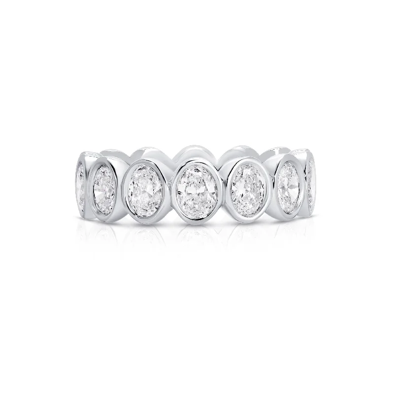 Bold geometric rings-NS Bezel Oval Eternity Band