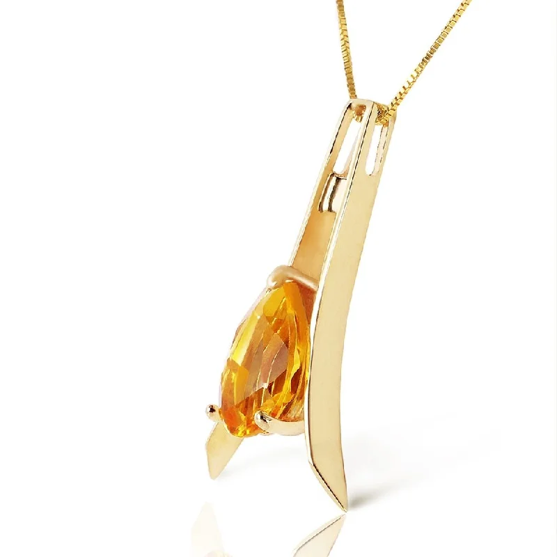 Morganite necklaces-1.5 Carat 14K Solid Gold Thinking Of You Citrine Necklace