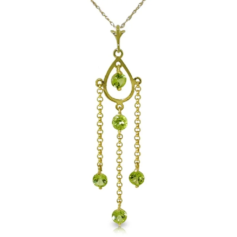 Elegant design necklaces-1.5 Carat 14K Gold O Love Peridot Necklace