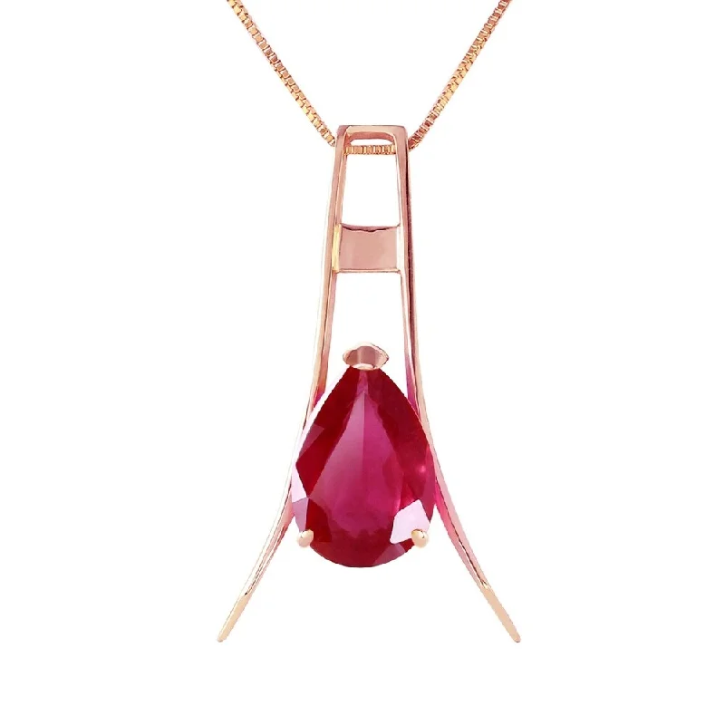 Sleek drop necklaces-14K Rose Gold Ruby Necklace Class