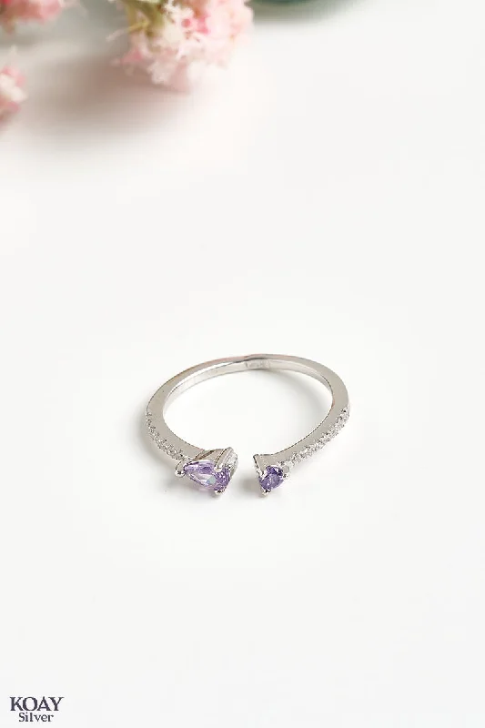 Bold druzy rings-Zircon Ring (039-Purple)