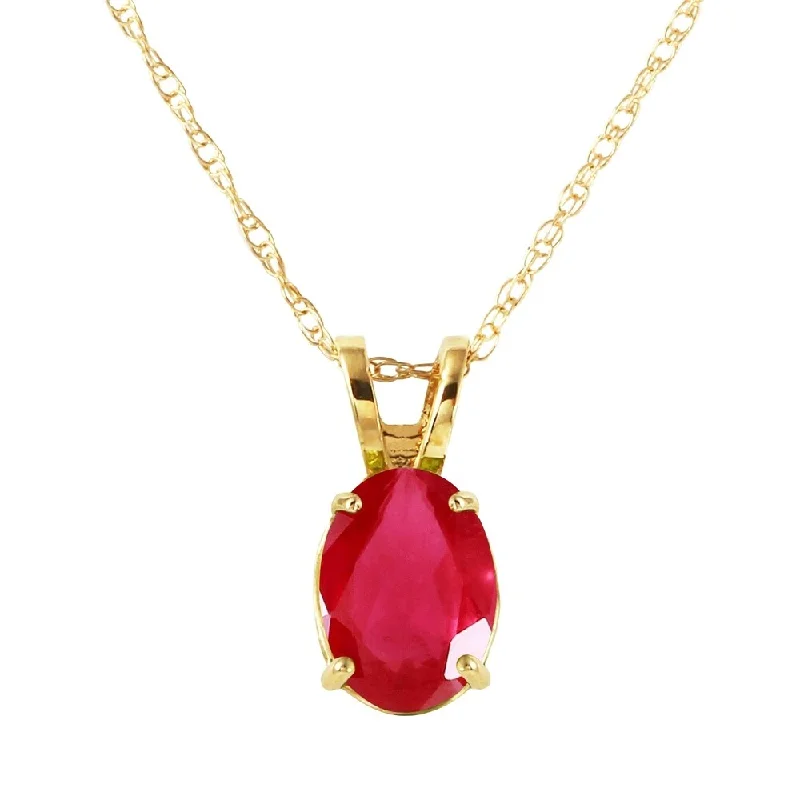 Linen thread necklaces-1 Carat 14K Gold Necklace Natural Ruby