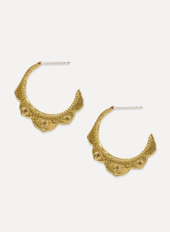 Java charm earrings-Tantra Hoops - small