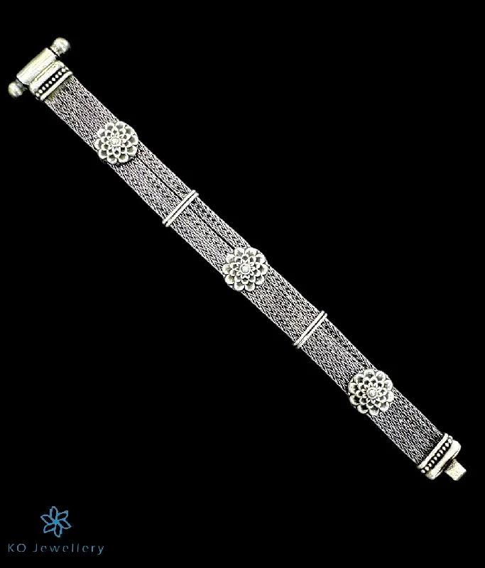 Frosted bead bangles-The Vedanshi Silver Bracelet