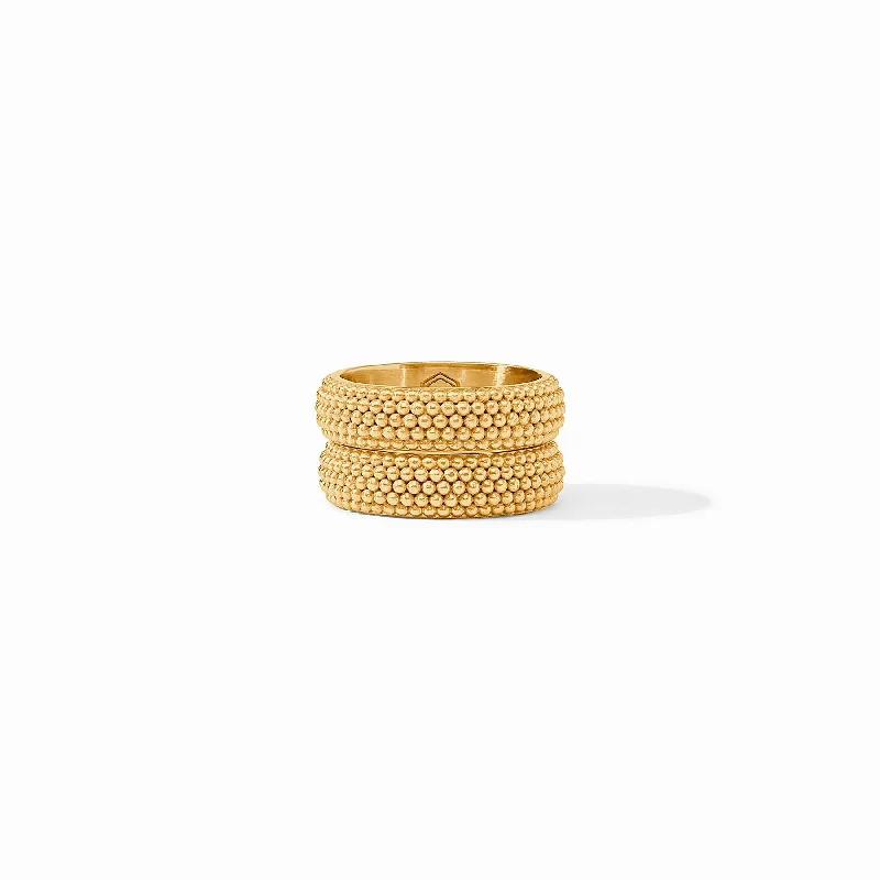 Cord edge rings-Beaded Eternity Duet Ring