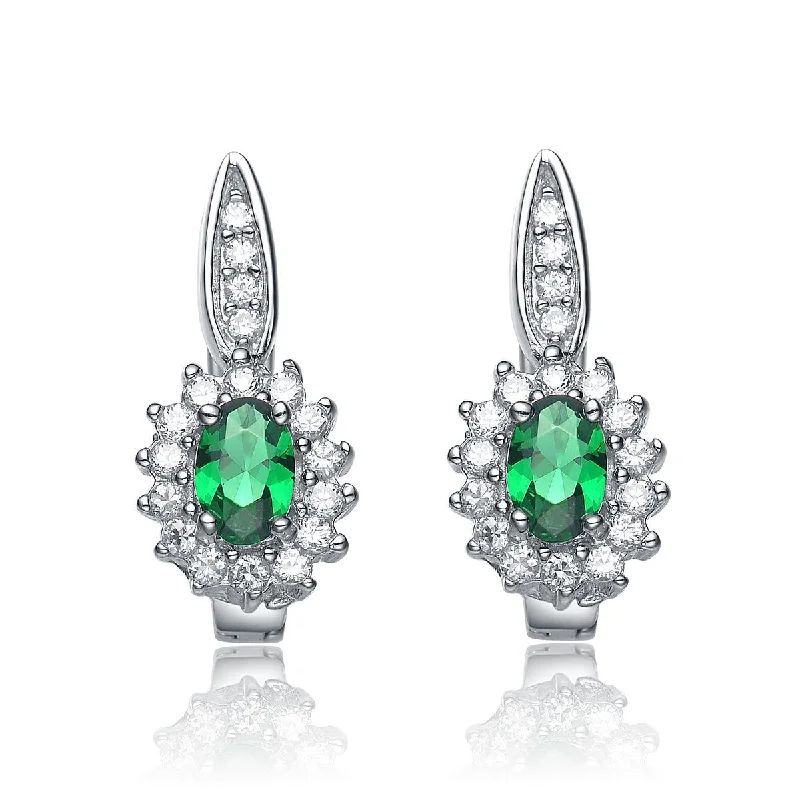 Curved shape earrings-Aurélie Oval Drop Earrings