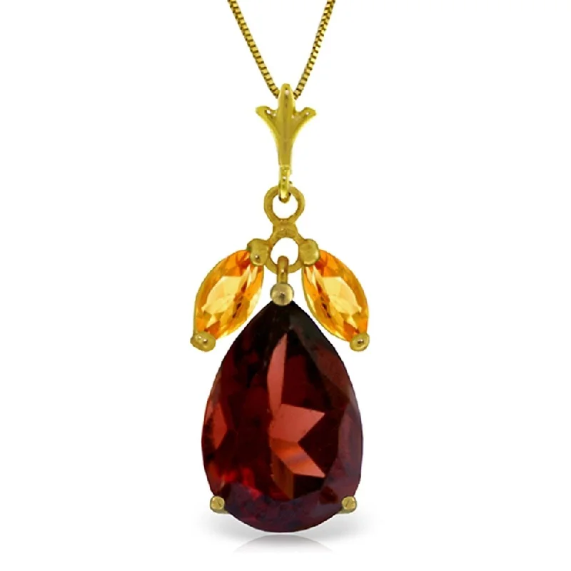 Light wood necklaces-6.5 Carat 14K Gold Fortunato Garnet Citrine Necklace