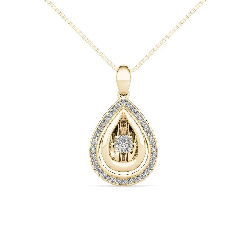 Sapphire gem necklaces-De Couer 10K Yellow Gold 1/5ct TDW Dancing Diamond Necklace