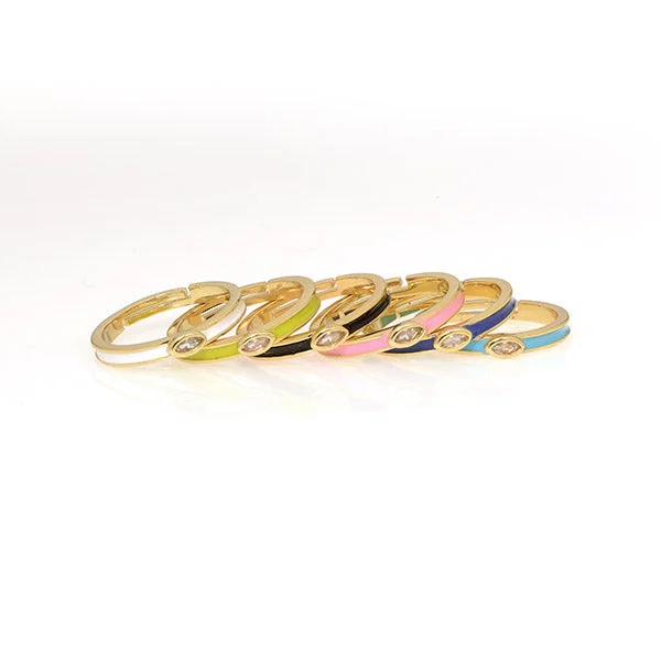 Woven cord rings-Idol Enamel Ring