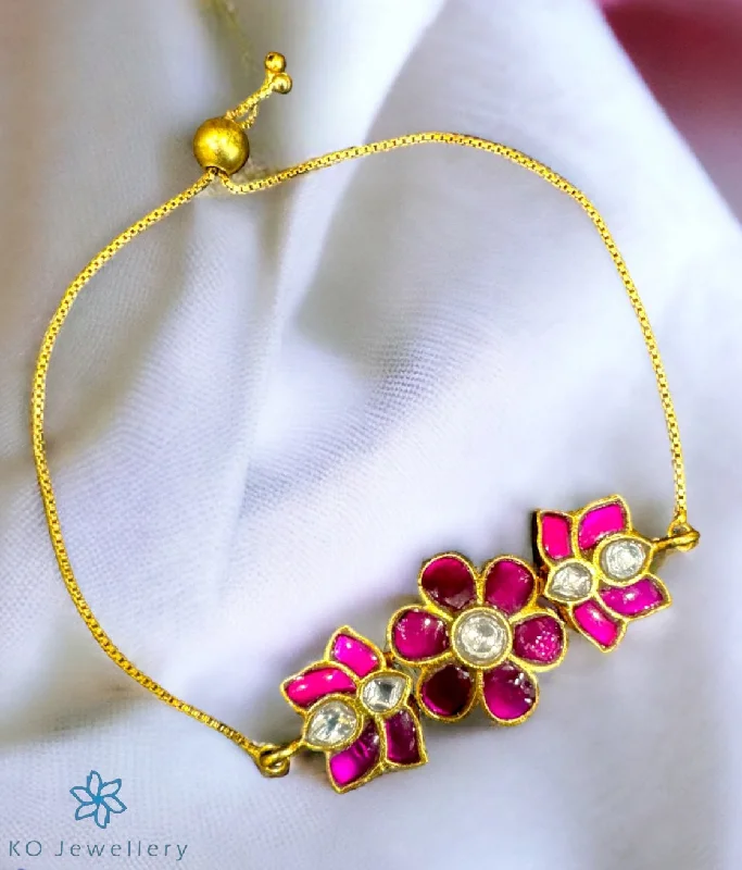 Tiny wing bangles-The Lohith Silver Kundan Bracelet