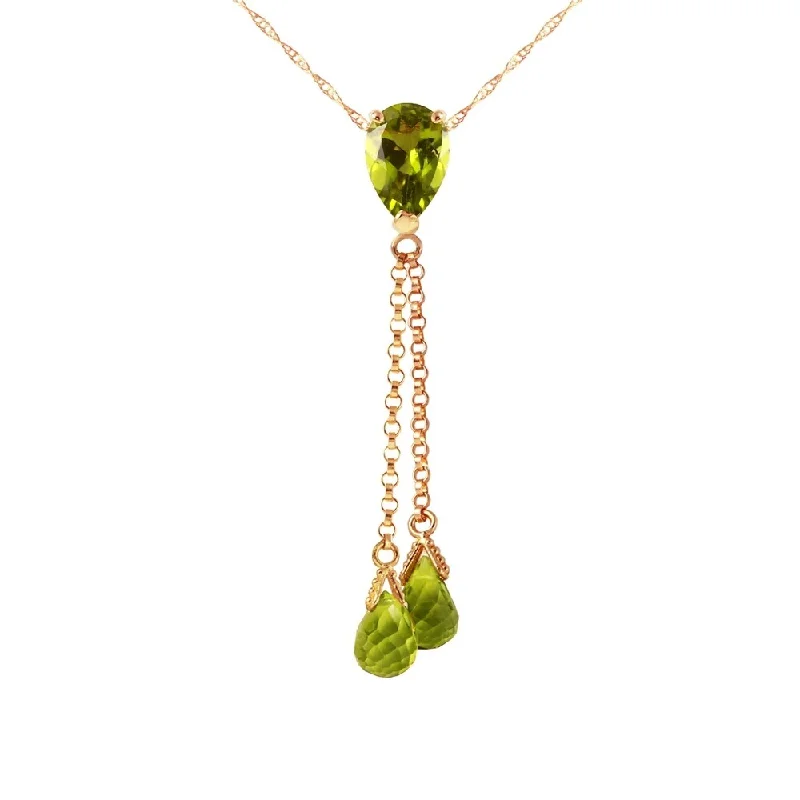 Plaited knot necklaces-14K Rose Gold Necklace w/ Peridots