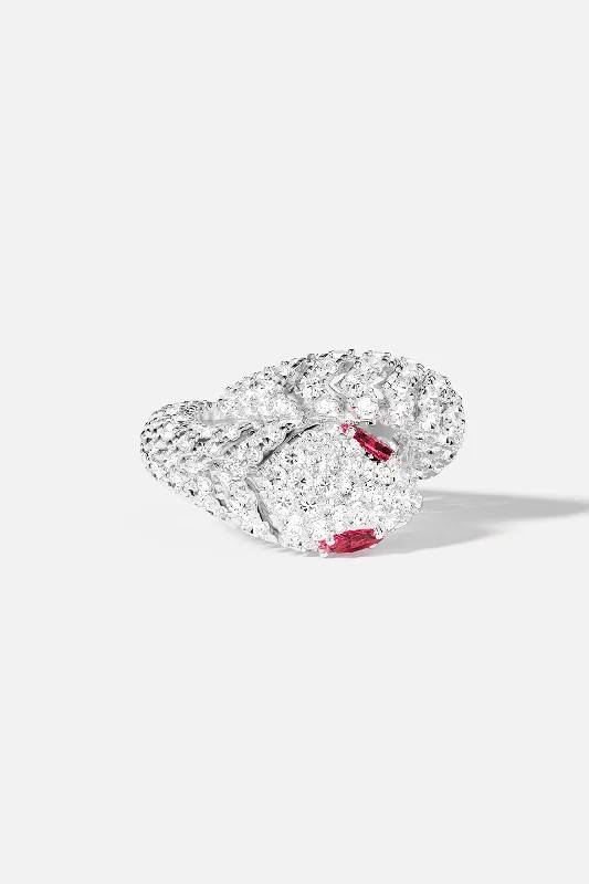 Curved art rings-Pavé Kaa Ring