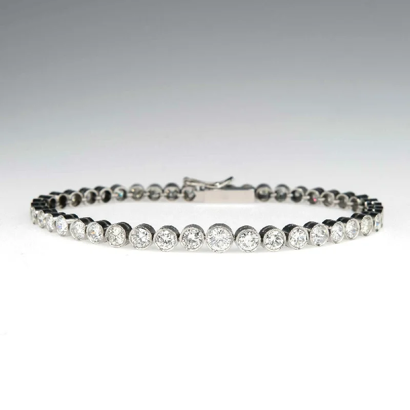 Mystic eye bangles-7.00ctw Round Diamond 7" Tennis Bracelet in 14K White Gold