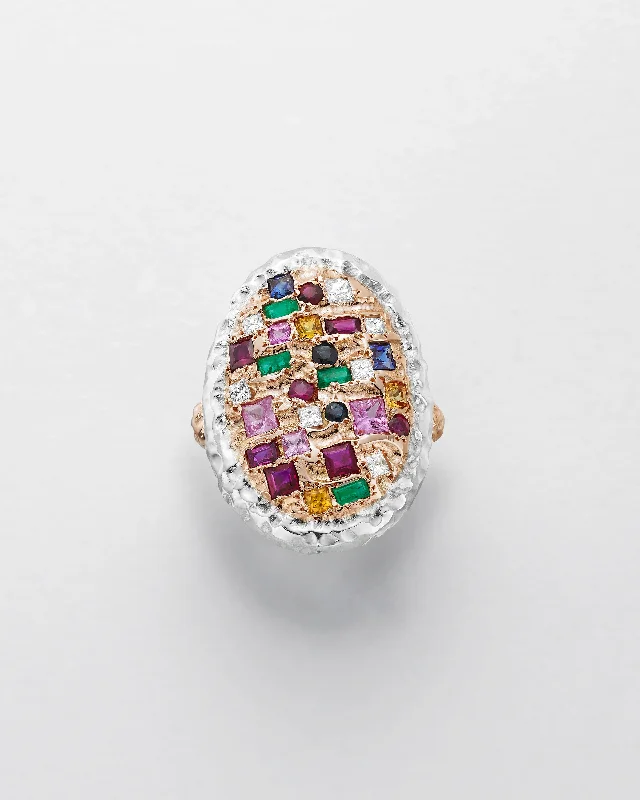 Beaded gem rings-Rock Candy Cocktail Ring