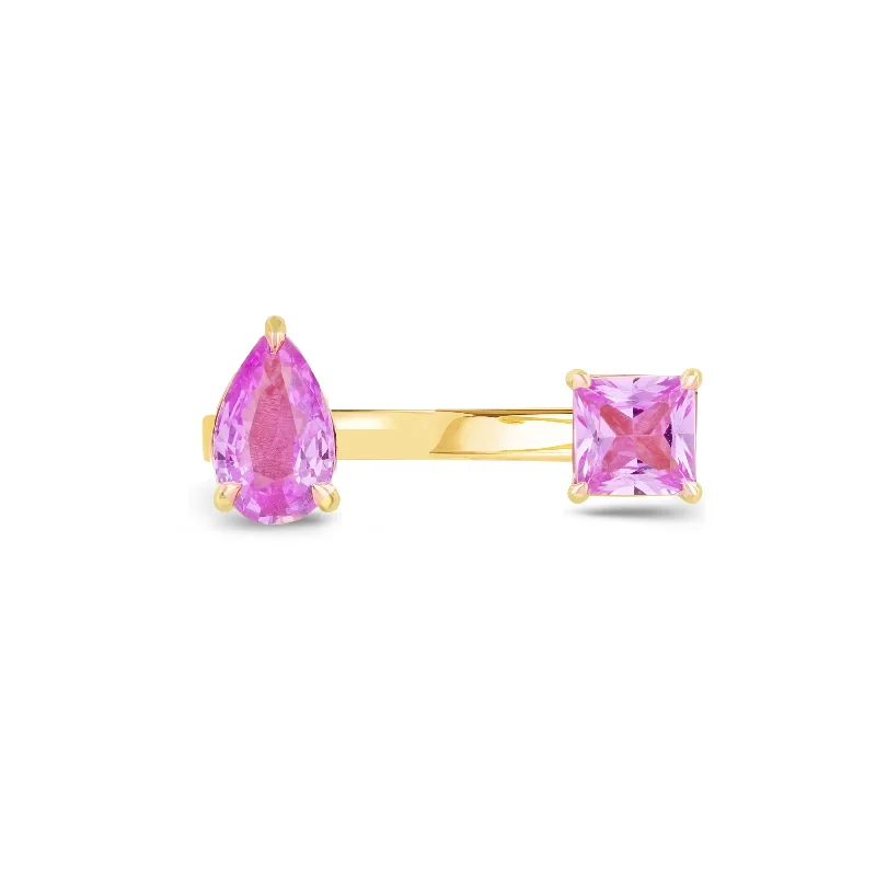 Agate gem rings-Pink Sapphire Reign Ring