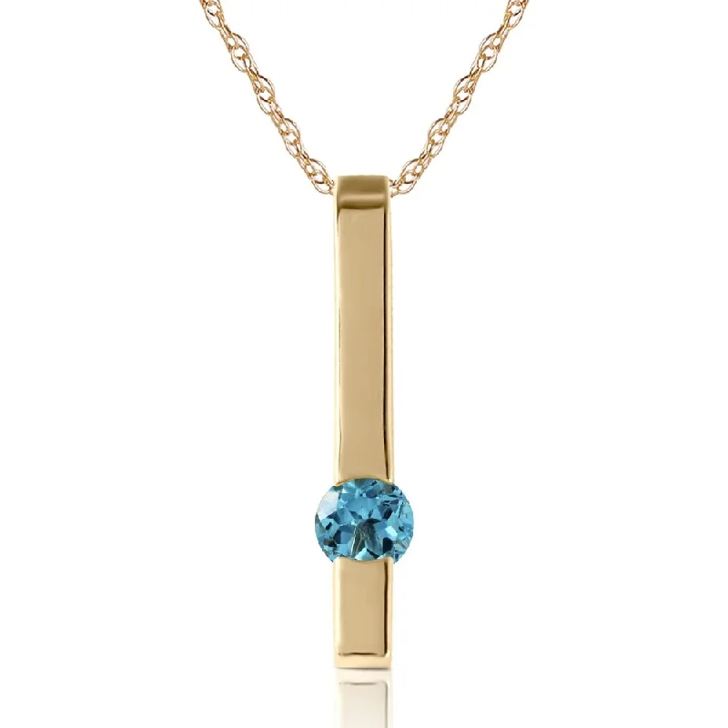 Thai style necklaces-0.25 Carat 14K Gold Look at Me Blue Topaz Necklace