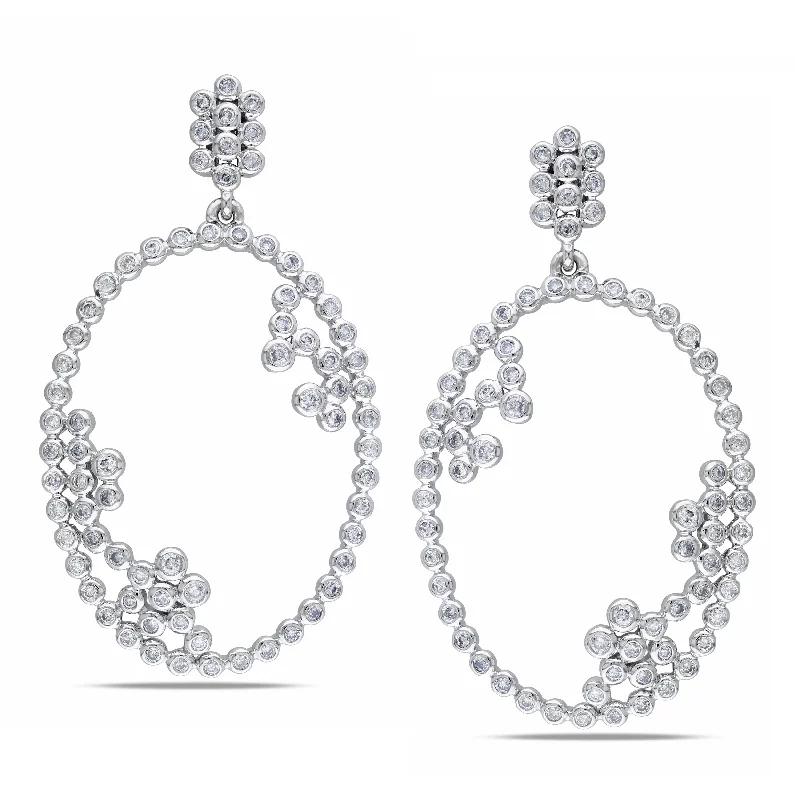 Large hoop earrings-Giselle Oval Shape Bezel Set Earrings