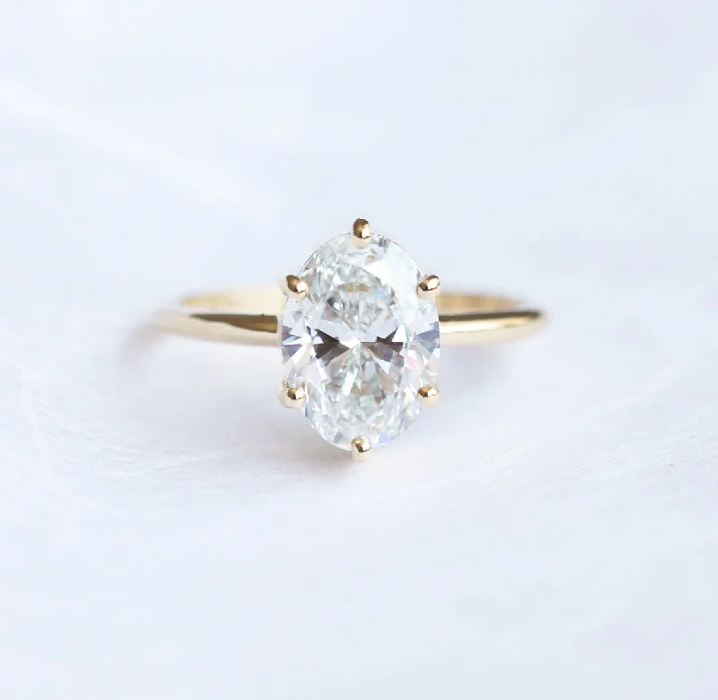 Eternity style engagement rings-Daya Oval Diamond Ring