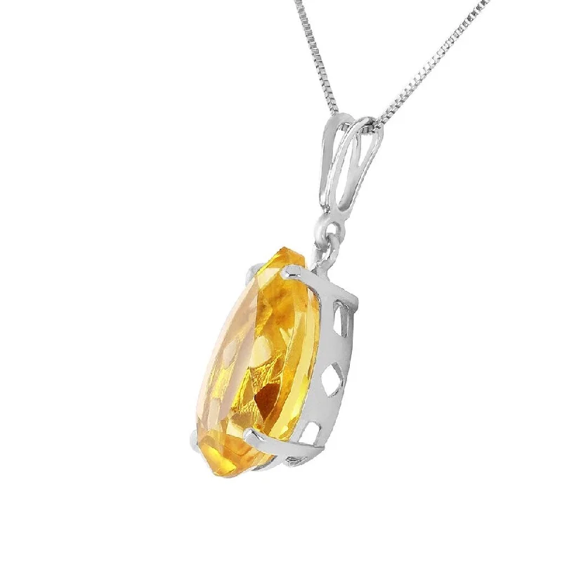 Elegant design necklaces-5 Carat 14K Solid White Gold Good News Citrine Necklace