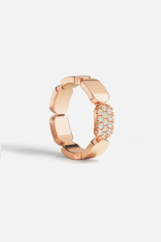 Tide design rings-Dainty Rose Gold Ring