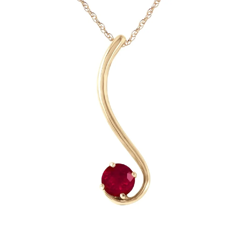 Soft silk necklaces-0.55 Carat 14K Gold Silence in Autumn Ruby Necklace