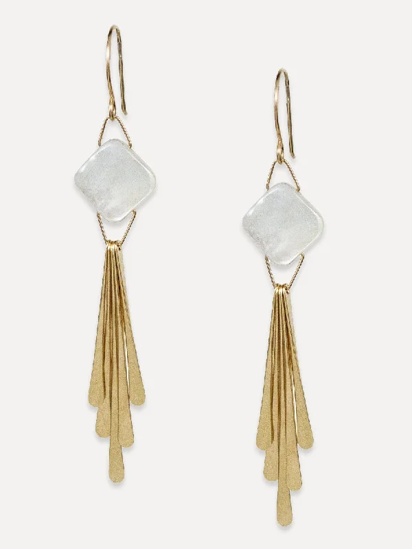 Crystal weave earrings-Winslow Earrings - cushion