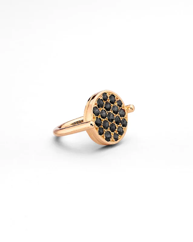 Tiered design rings-Black Diamond Cluster Ring