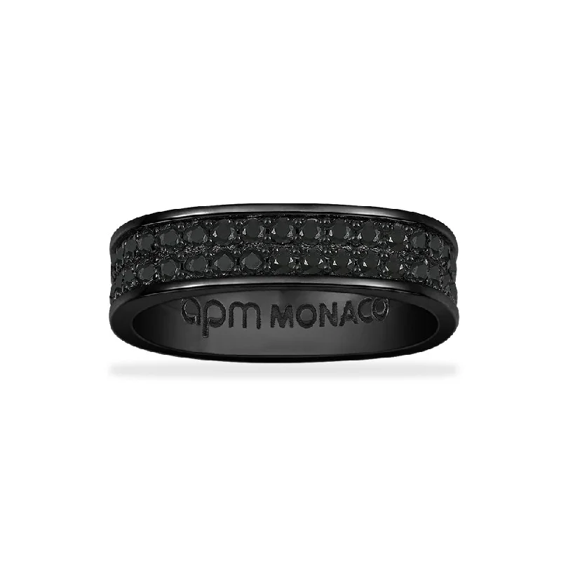 Pure crystal rings-Chunky Black Pavé Ring