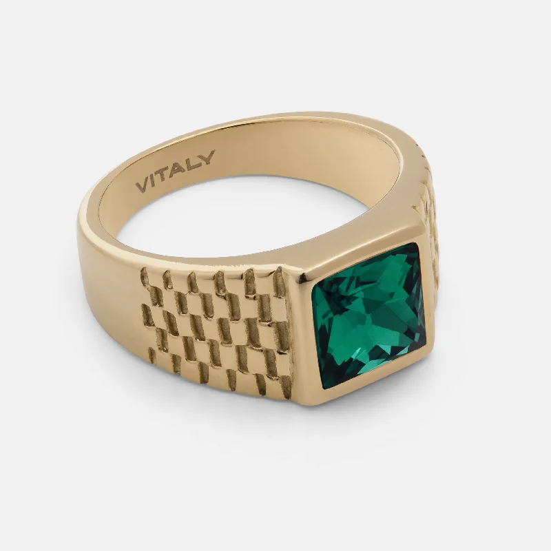 Luxe diamond rings-Vestige x Gold/Green