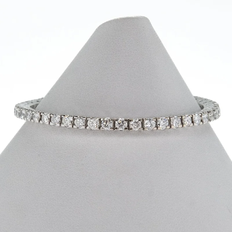 Multi-stone bangles-6.25ctw Diamond Tennis Bracelet in 14K White Gold