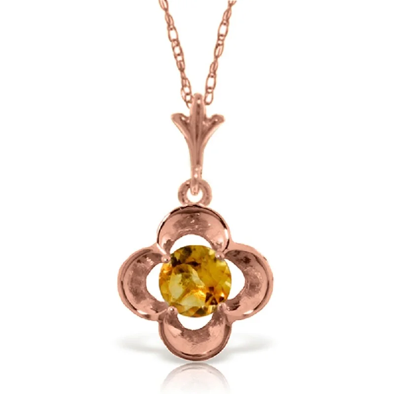 Wide chain necklaces-14K Rose Gold Citrine Necklace Certified Series Limited Edition