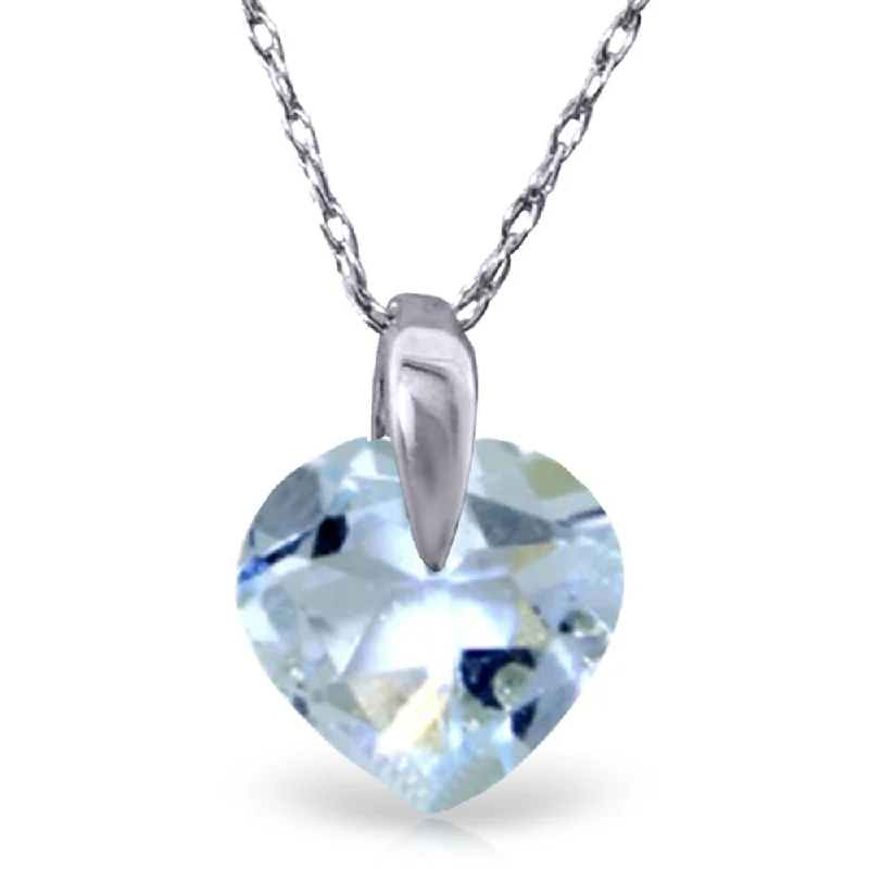 Dual gem necklaces-1.15 Carat 14K White Gold No Substitutes Aquamarine Necklace